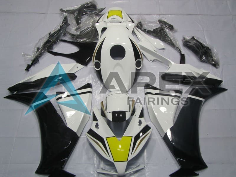 White Yellow Glossy Black - Honda CBR1000RR Fireblade SC59 II (2012-2016) ABS Fairings — Style FE221 | Apex Fairings