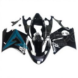 Black with White CBR - Honda CBR1100XX SuperBlackBird (1996-2007) ABS Fairings | Apex Fairings — view 1