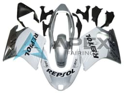 Silver White Grey Black Repsol - Honda CBR1100XX Super Blackbird SC35 (1996-2007) ABS Fairings | Apex Fairings — view 1