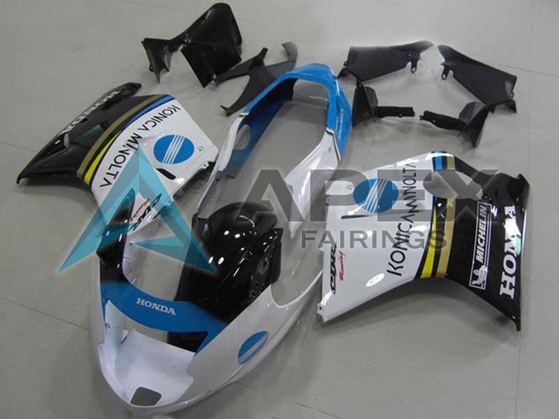 White Blue Glossy Black Konica Minolta - Honda CBR1100XX Super Blackbird SC35 (1996-2007) ABS Fairings | Apex Fairings