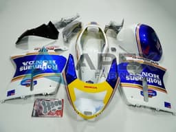 White Blue Yellow Rothmans - Honda CBR1100XX Super Blackbird SC35 (1996-2007) ABS Fairings | Apex Fairings — view 1