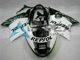 White Glossy Black Repsol - Honda CBR1100XX Super Blackbird SC35 (1996-2007) ABS Fairings | Apex Fairings — view 1