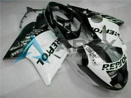 White Glossy Black Repsol - Honda CBR1100XX Super Blackbird SC35 (1996-2007) ABS Fairings | Apex Fairings — view 3
