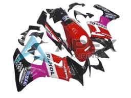 Pink White Red Glossy Black Repsol Michelin - Honda CBR125R (2004-2006) ABS Fairings | Apex Fairings — view 1