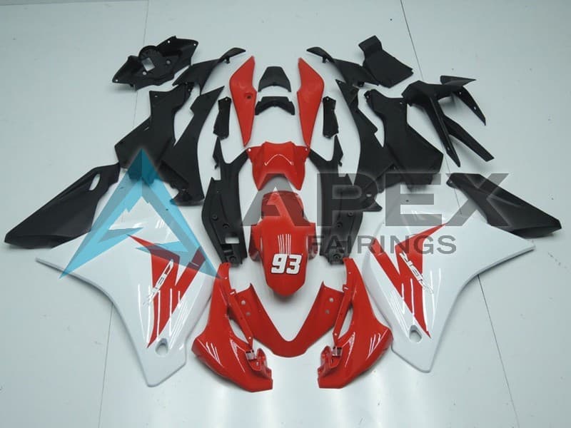 White Red Matte Black 93 - Honda CBR125R (2011-2016) ABS Fairings | Apex Fairings