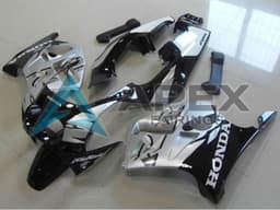 Silver Glossy Black - Honda CBR250R MC19 (1988-1989) ABS Fairings | Apex Fairings — view 1