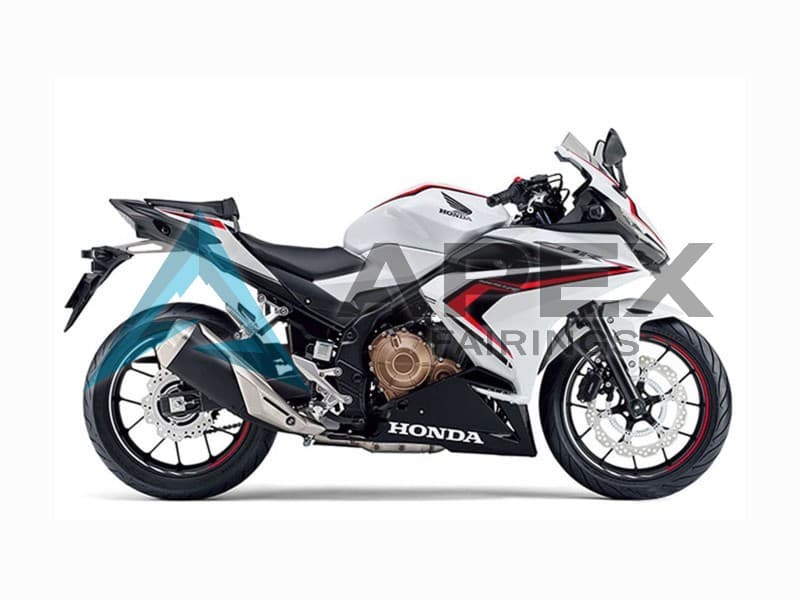 White Red Glossy Black - Honda CBR400R (2019-2023) ABS Fairings | Apex Fairings