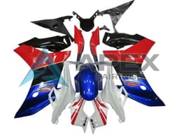 White Red Blue Glossy Black - Honda CBR600F (2011-2013) ABS Fairings | Apex Fairings — view 1