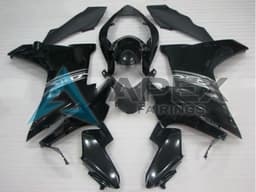 Glossy Black - Honda CBR600F (2011-2013) ABS Fairings — Style FE3 | Apex Fairings — view 1