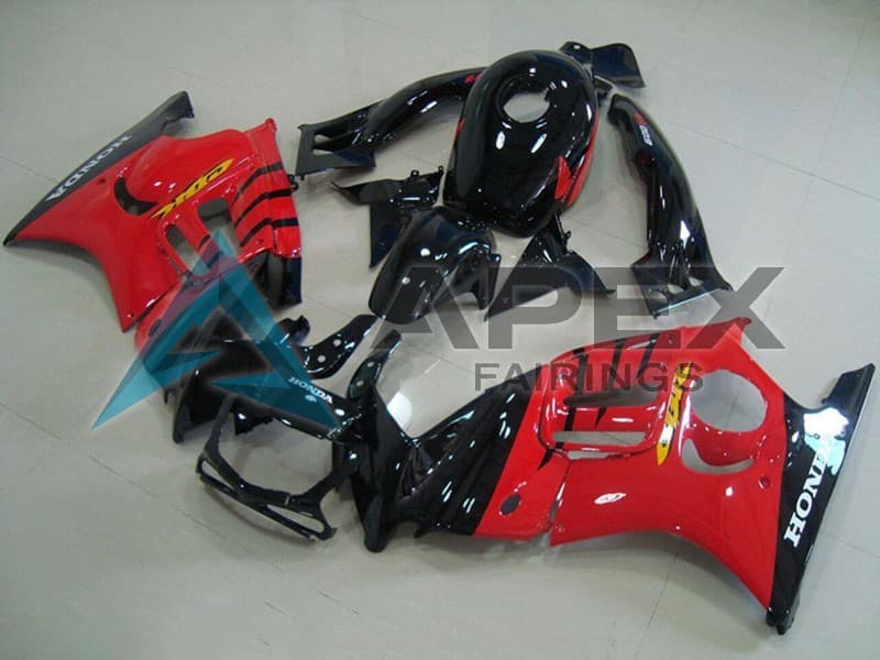 Red Glossy Black - Honda CBR600 F3 (1997-1998) ABS Fairings — Style FE17 | Apex Fairings