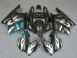 White Matte Black Flame - Honda CBR600 F3 (1997-1998) ABS Fairings | Apex Fairings — view 1
