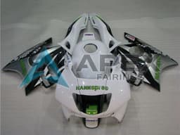 White Silver Green Hannspree - Honda CBR600 F3 (1997-1998) ABS Fairings | Apex Fairings — view 1