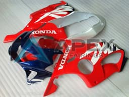 White Red Dark Blue - Honda CBR600 F4 (1999-2000) ABS Fairings | Apex Fairings — view 1