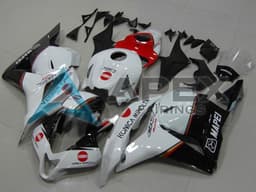 White Red Glossy Black Konica Minolta - Honda CBR600RR (2009-2012) ABS Fairings | Apex Fairings — view 1