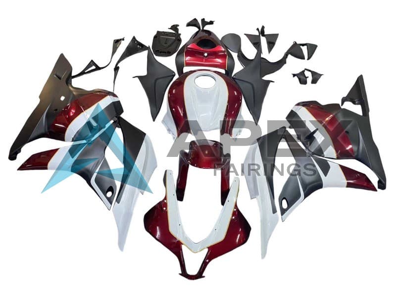 White Red Matte Black - Honda CBR600RR (2009-2012) ABS Fairings | Apex Fairings
