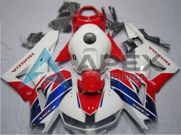 White Red Blue HRC - Honda CBR600RR EURO Spec (2013-2023) ABS Fairings — Style F118 | Apex Fairings — view 1