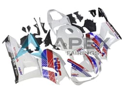White Red Blue HRC - Honda CBR600RR EURO Spec (2013-2023) ABS Fairings — Style F119 | Apex Fairings — view 2