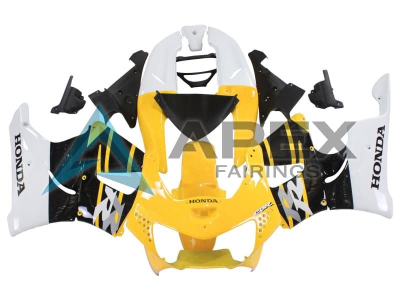 White Yellow Glossy Black - Honda CBR900RR CBR919RR SC33 (1998-1999) ABS Fairings | Apex Fairings
