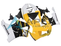 White Yellow Glossy Black - Honda CBR900RR CBR919RR SC33 (1998-1999) ABS Fairings | Apex Fairings — view 2