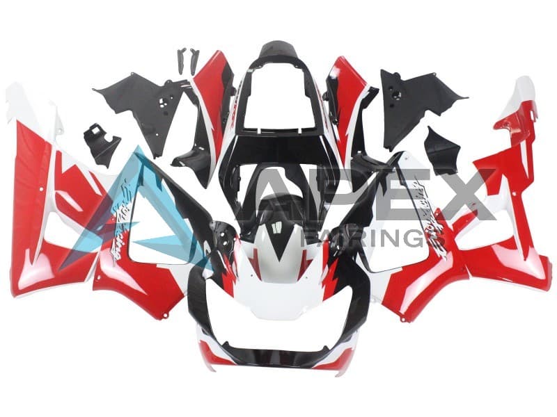 White Red Glossy Black Racing - Honda CBR900RR CBR929RR SC44 (2000-2001) ABS Fairings | Apex Fairings