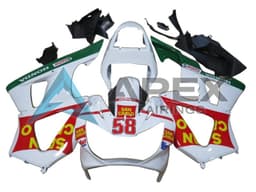 White Red Green Castrol San Carlo - Honda CBR900RR CBR929RR SC44 (2000-2001) ABS Fairings | Apex Fairings — view 1