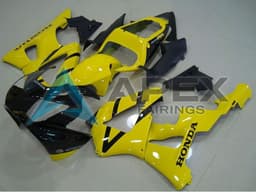 Yellow Glossy Black - Honda CBR900RR CBR929RR SC44 (2000-2001) ABS Fairings — Style FE47 | Apex Fairings — view 1