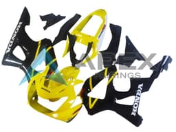 Yellow Glossy Black - Honda CBR900RR CBR929RR SC44 (2000-2001) ABS Fairings — Style FE48 | Apex Fairings — view 3