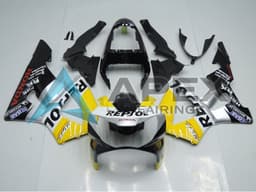 Yellow Silver Glossy Black Repsol - Honda CBR900RR CBR929RR SC44 (2000-2001) ABS Fairings — Style FE50 | Apex Fairings — view 1