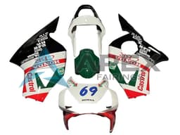 White Red Green Glossy Black Castrol - Honda CBR900RR CBR954RR SC50 (2002-2003) ABS Fairings | Apex Fairings — view 1