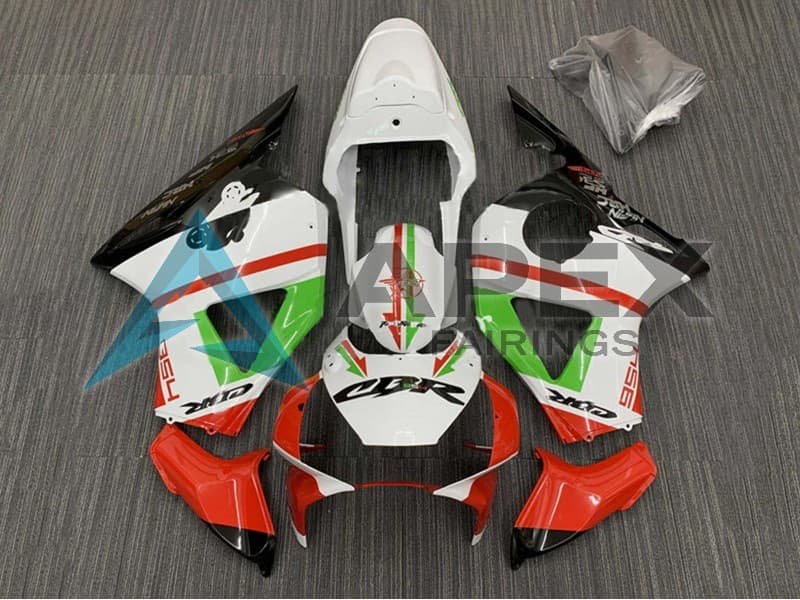 White Red Green Glossy Black - Honda CBR900RR CBR954RR SC50 (2002-2003) ABS Fairings | Apex Fairings
