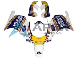 White Yellow Blue Rothmans - Honda NSR250R MC28 (1988-1989) ABS Fairings | Apex Fairings — view 1