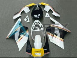 White Yellow Gold Glossy Black - Honda NSR250R MC28 (1988-1989) ABS Fairings | Apex Fairings — view 1