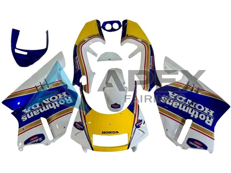 White Blue Yellow Gold Rothmans - Honda NSR250R MC28 (1994-1998) ABS Fairings — Style FE2 | Apex Fairings