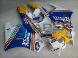 White Blue Yellow Rothmans - Honda VFR400R NC30 (1988-1992) ABS Fairings | Apex Fairings — view 1