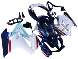 White Red Dark Blue - Honda VFR800 Interceptor RC46 (2002-2016) ABS Fairings — Style FE77 | Apex Fairings — view 3