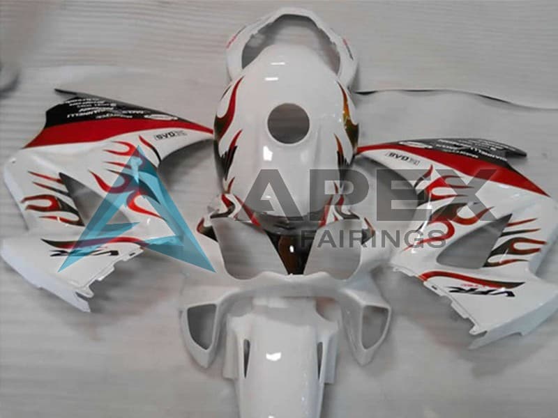 White Red Flame - Honda VFR800 Interceptor RC46 (2002-2016) ABS Fairings | Apex Fairings