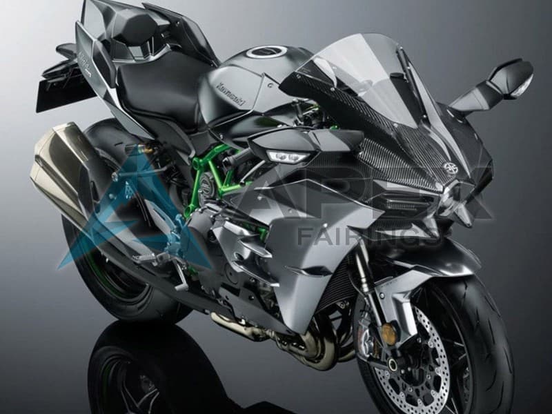 Grey - Kawasaki Ninja H2 (2015-2022) ABS Fairings — Style FE8 | Apex Fairings