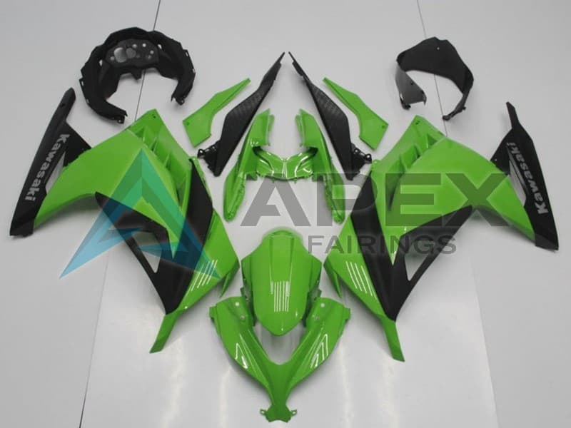 Green Matte Black OEM - Kawasaki Ninja300 / EX300 / ZX-300R (2013-2018) ABS Fairings | Apex Fairings