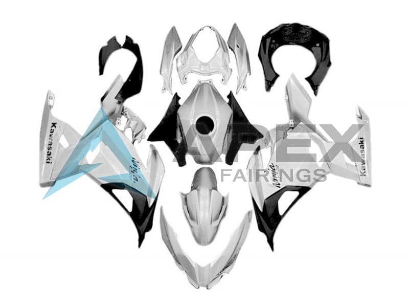 White Silver Black - Kawasaki Ninja400 / EX400 (2018-2025) ABS Fairings | Apex Fairings