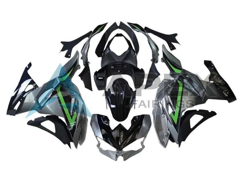 Grey Green Black - Kawasaki Ninja500 / EX500 (2024-2025) ABS Fairings | Apex Fairings