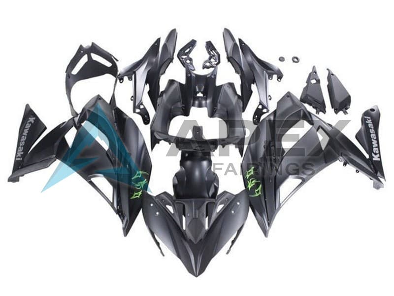 Matte Black Green - Kawasaki Ninja650 / Ninja650R (2020-2026) ABS Fairings | Apex Fairings