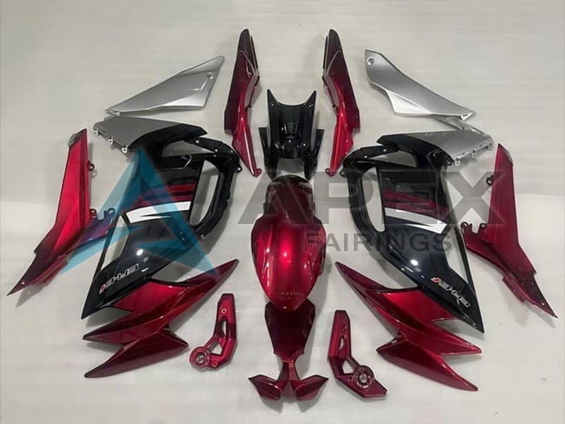 Red Silver White Black - Kawasaki Ninja650 / Ninja650R (2020-2026) ABS Fairings | Apex Fairings
