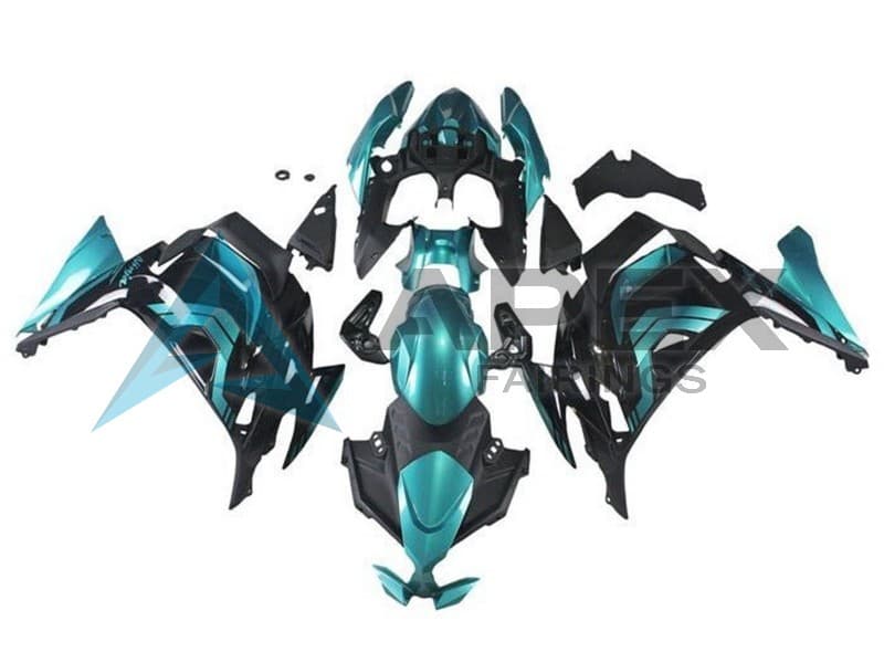Teal Blue Black - Kawasaki Ninja650 / Ninja650R (2020-2026) ABS Fairings | Apex Fairings
