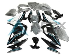 White Blue Glossy Black - Kawasaki Ninja650 / Ninja650R (2020-2026) ABS Fairings | Apex Fairings — view 1