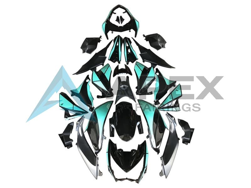Light Blue Glossy Black Silver - Kawasaki Z1000 (2014-2016) ABS Fairings | Apex Fairings