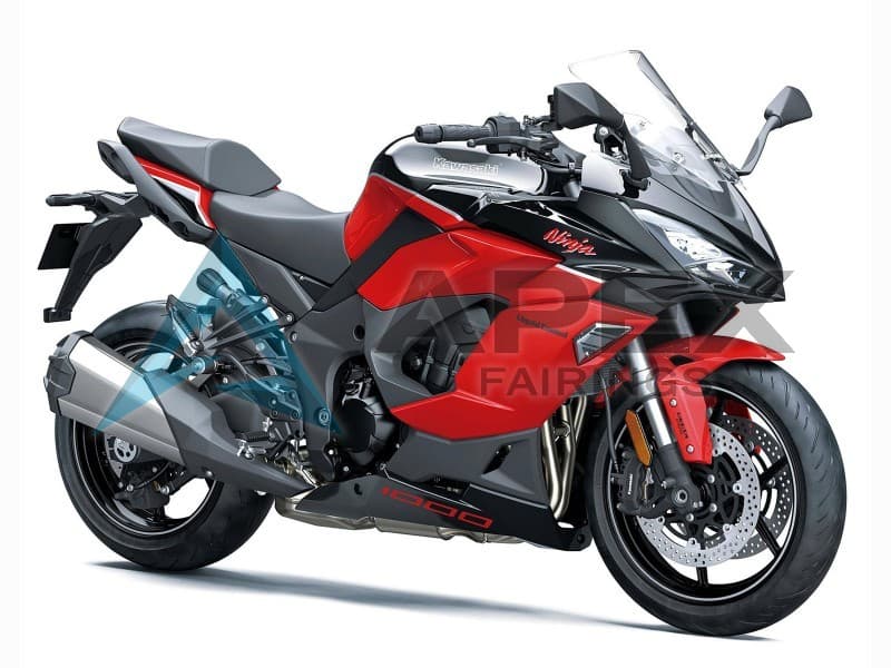 Black Red - Kawasaki Z1000SX (2020-2026) ABS Fairings | Apex Fairings