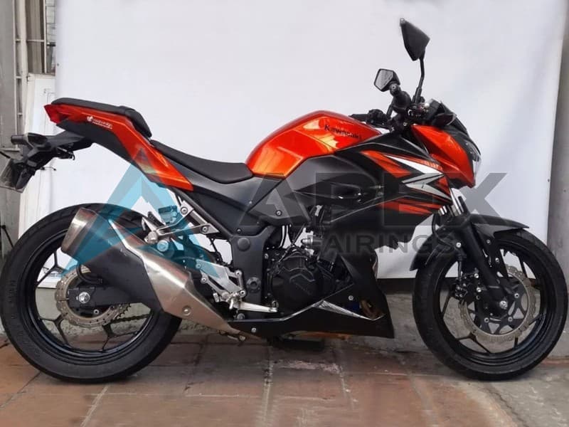 Orange Red Matte Black - Kawasaki Z250 / Z300 (2015-2016) ABS Fairings | Apex Fairings