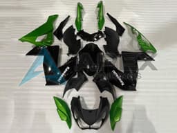 Green Glossy Black - Kawasaki Z250 / Z300 (2015-2016) ABS Fairings — Style FE6 | Apex Fairings — view 1