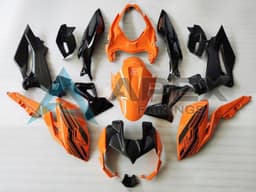 Orange Glossy Black - Kawasaki Z400 (2018-2025) ABS Fairings | Apex Fairings — view 1