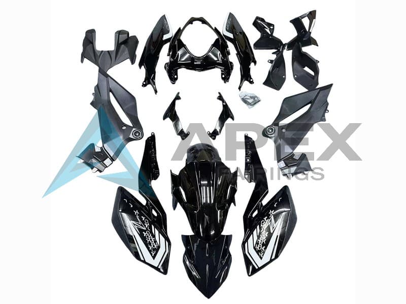 Glossy Black - Kawasaki Z400 (2018-2024) ABS Fairings | Apex Fairings